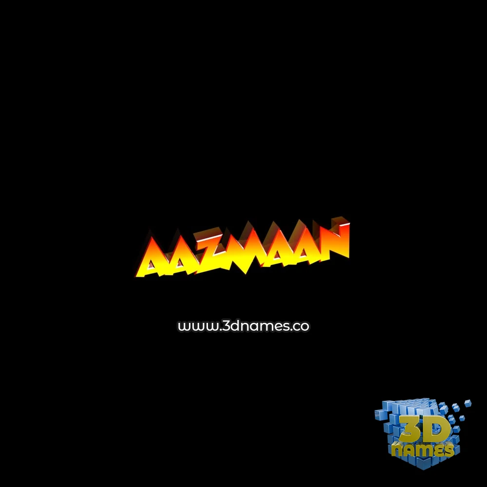 aazmaan in Black Background style - 3D name wallpaper