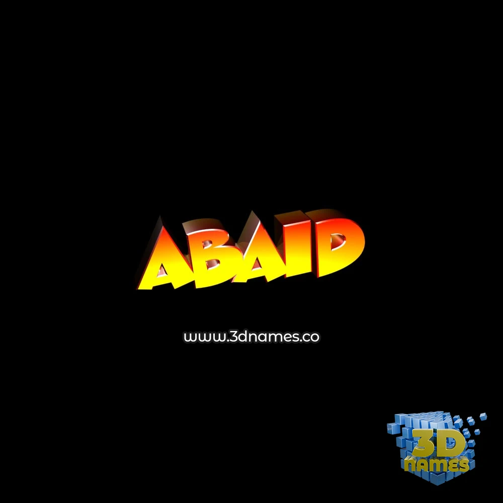 abaid in Black Background style - 3D name wallpaper