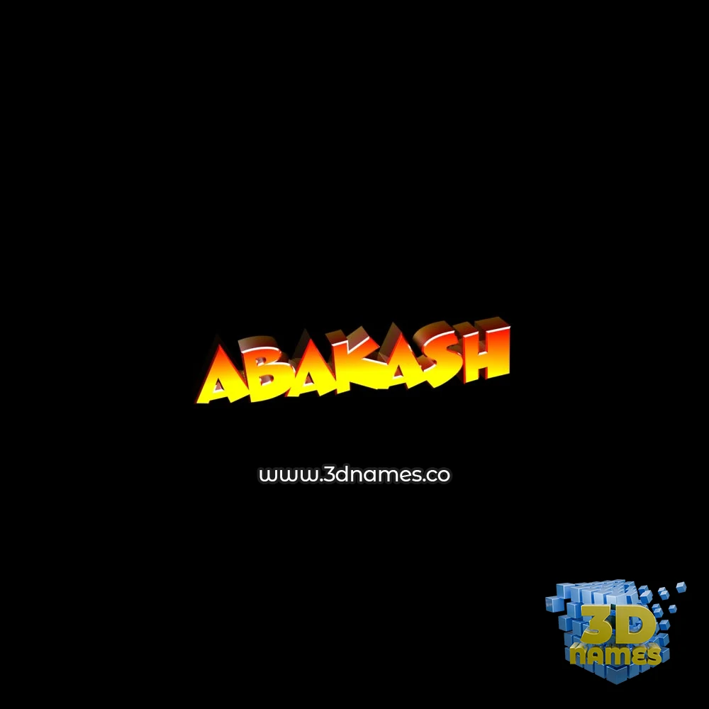 abakash in Black Background style - 3D name wallpaper
