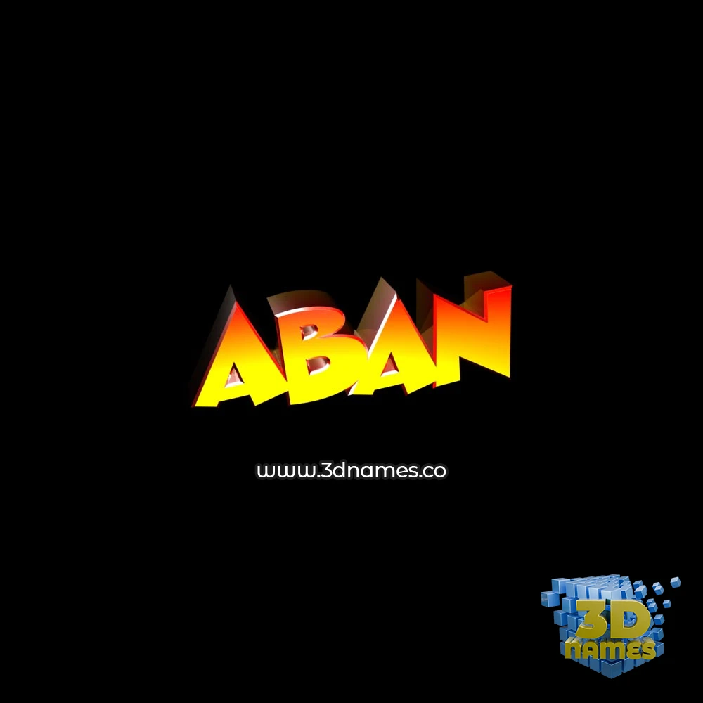 aban in Black Background style - 3D name wallpaper