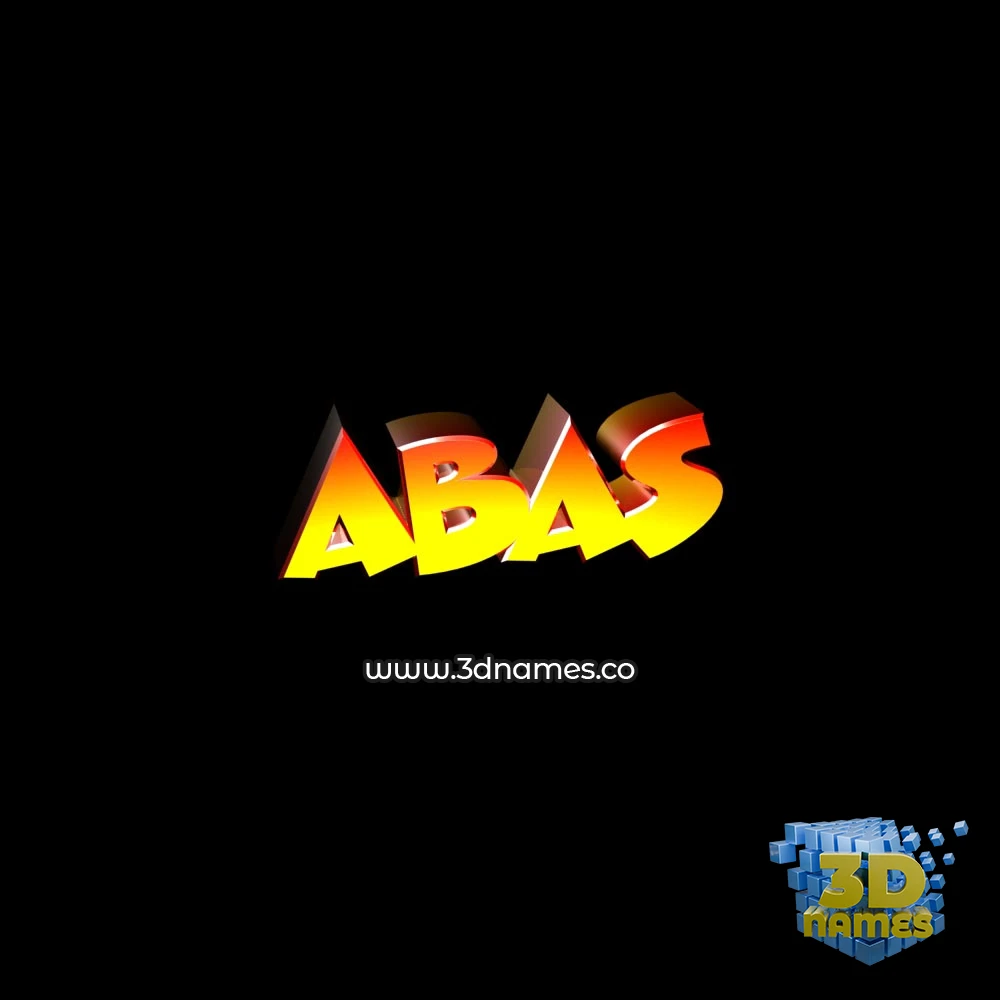 abas in Black Background style - 3D name wallpaper