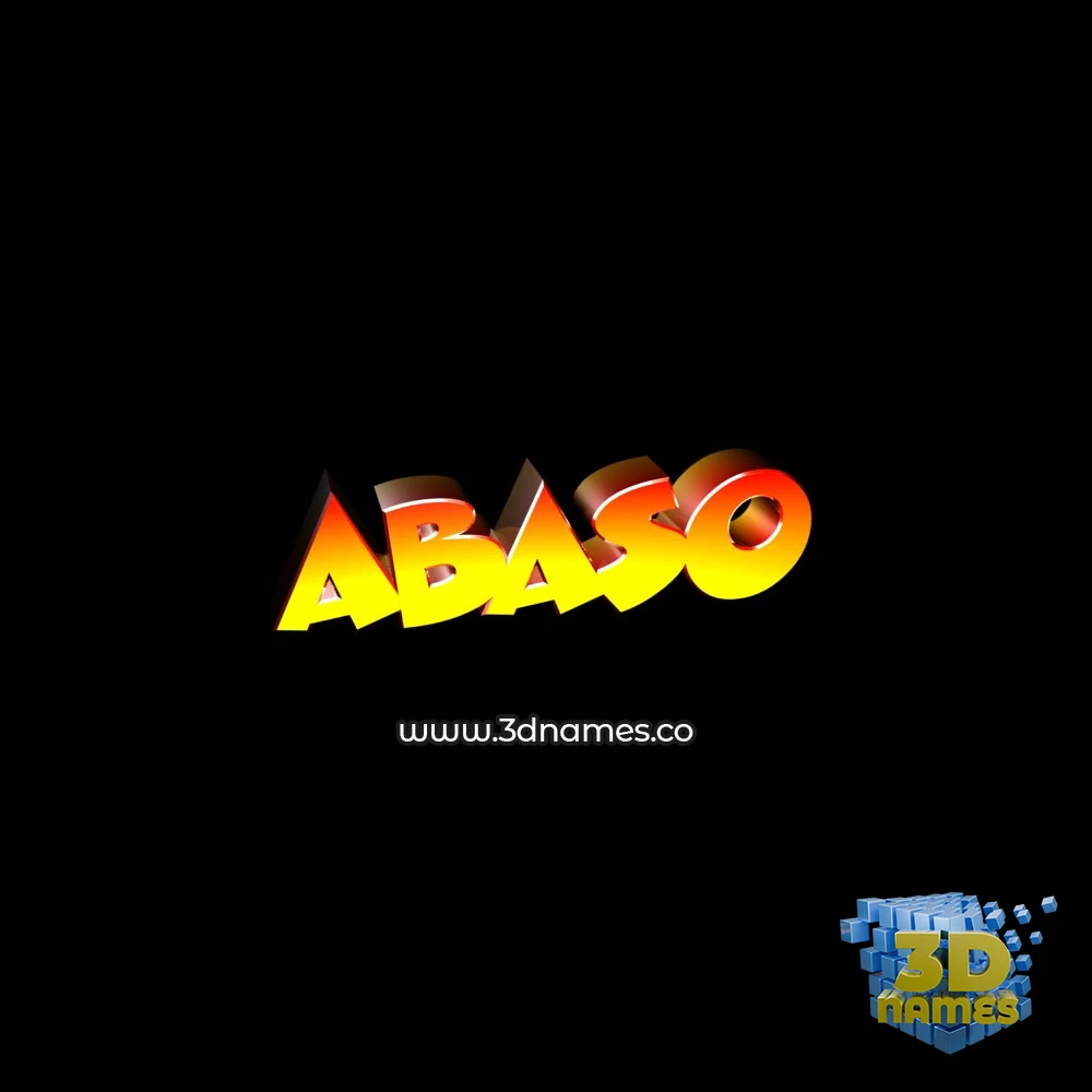 abaso in Black Background style - 3D name wallpaper