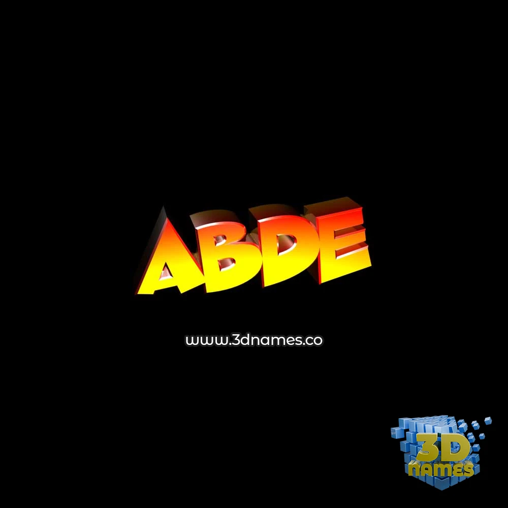 abde in Black Background style - 3D name wallpaper