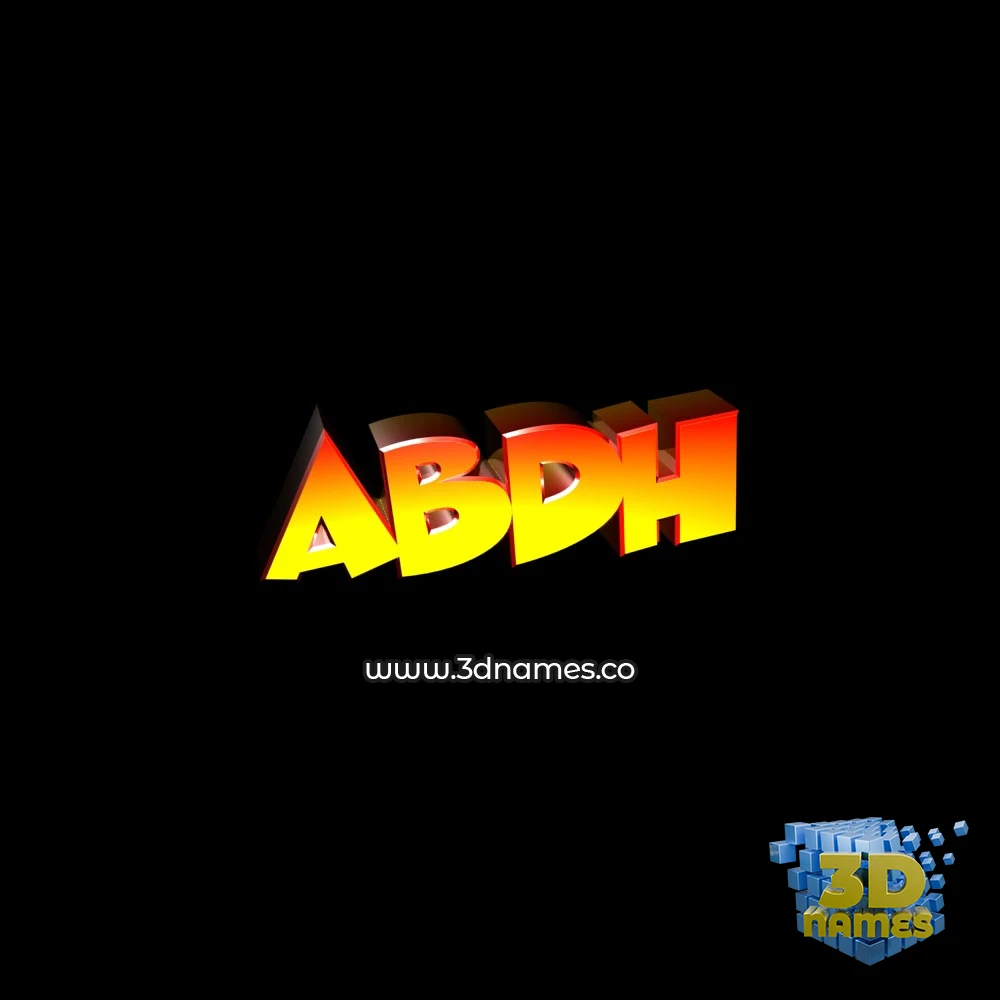 abdh in Black Background style - 3D name wallpaper