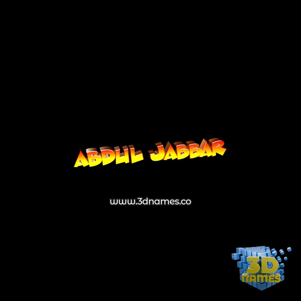 abdul jabbar in Black Background style - 3D name wallpaper