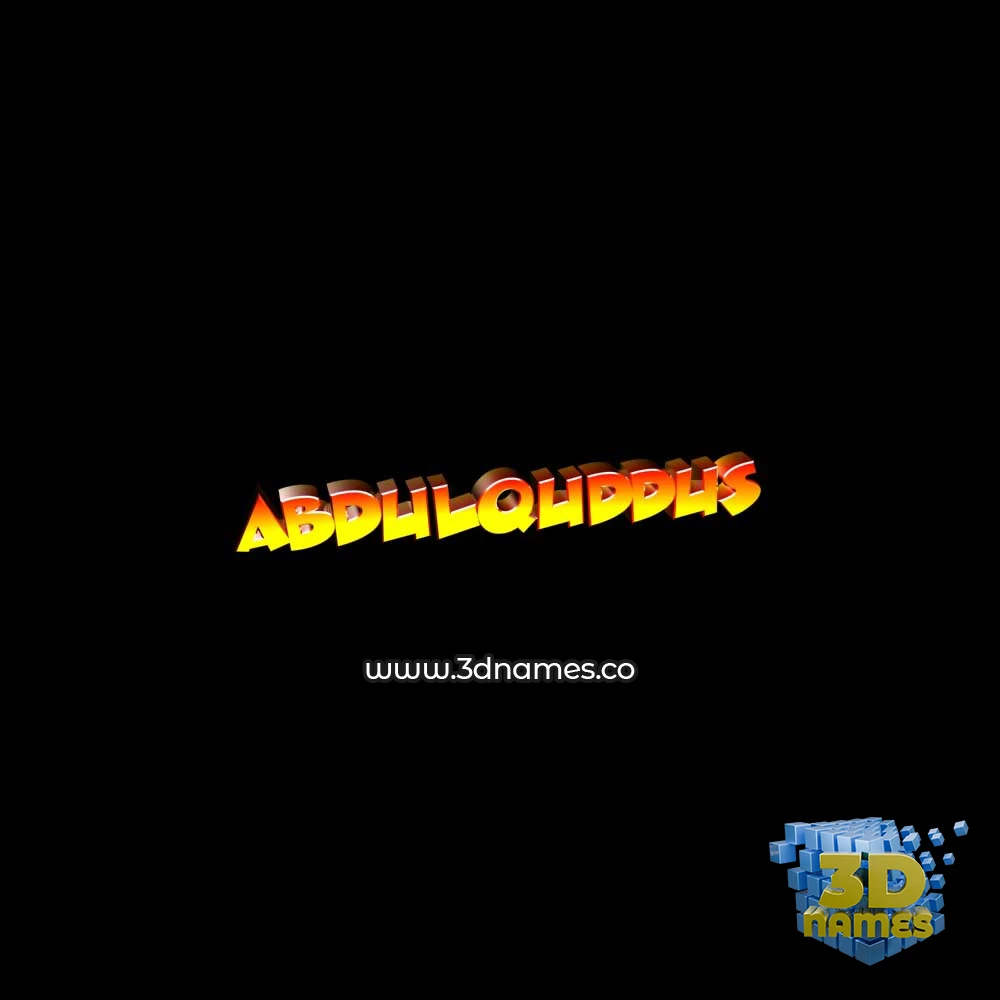 abdulquddus in Black Background style - 3D name wallpaper