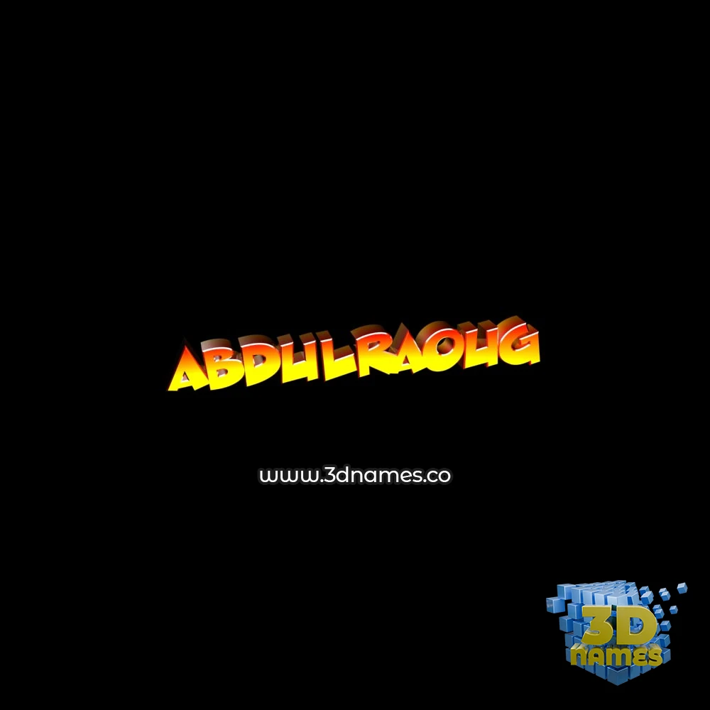 abdulraoug in Black Background style - 3D name wallpaper