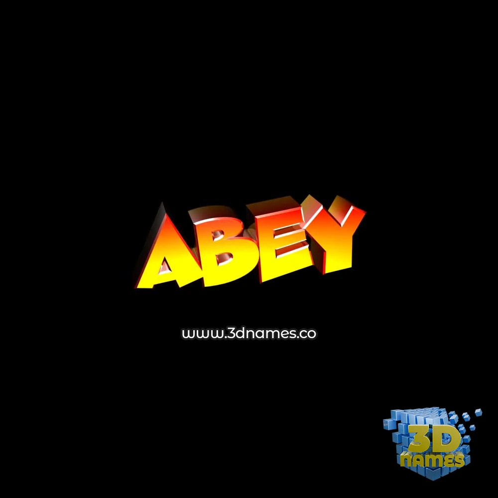 abey in Black Background style - 3D name wallpaper
