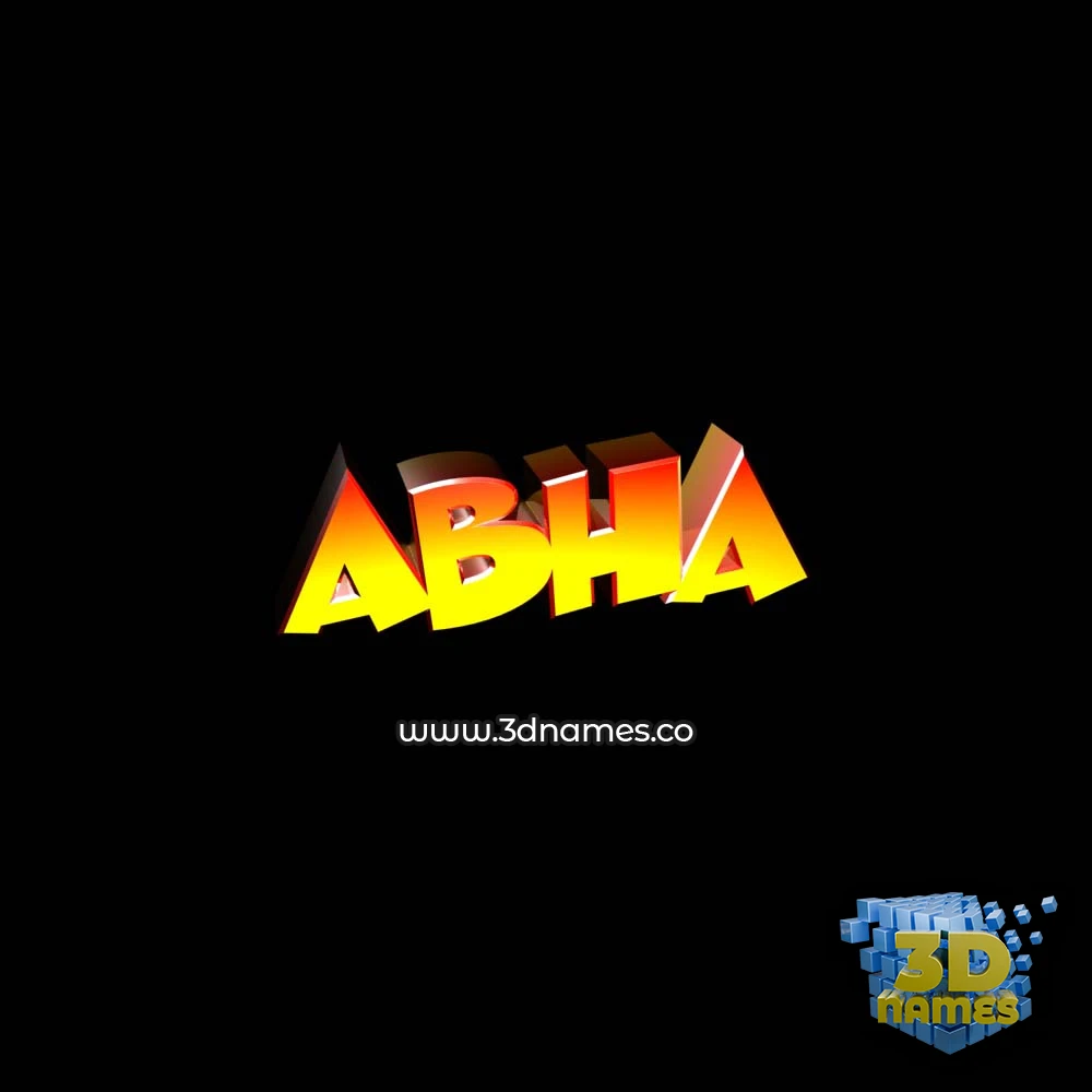abha in Black Background style - 3D name wallpaper