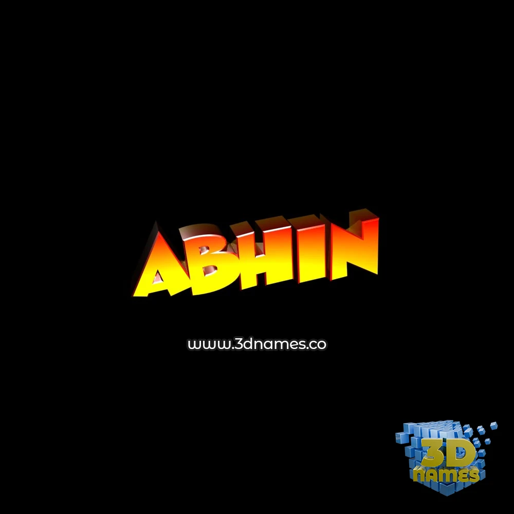 abhin in Black Background style - 3D name wallpaper