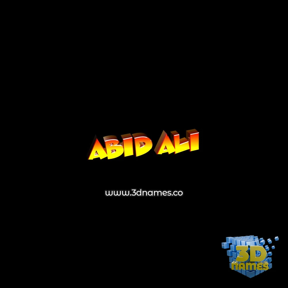 abid ali in Black Background style - 3D name wallpaper