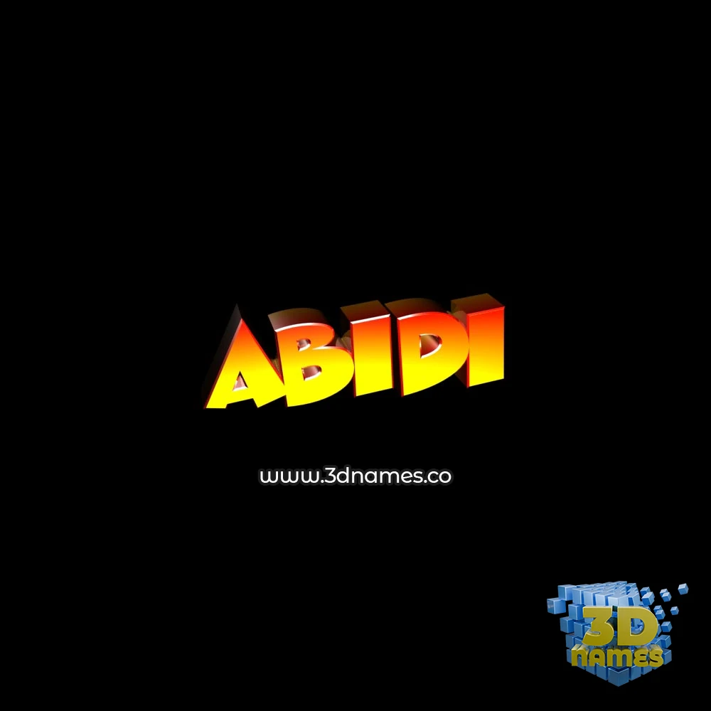 abidi in Black Background style - 3D name wallpaper