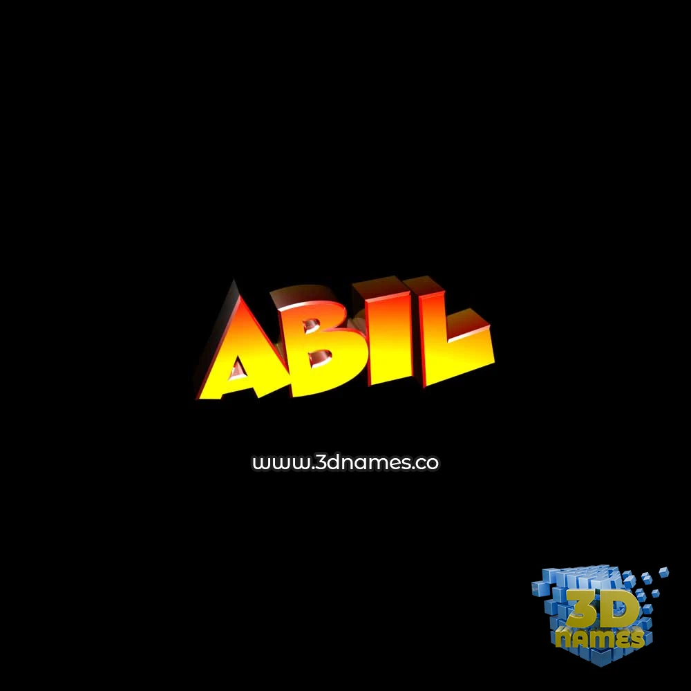 abil in Black Background style - 3D name wallpaper