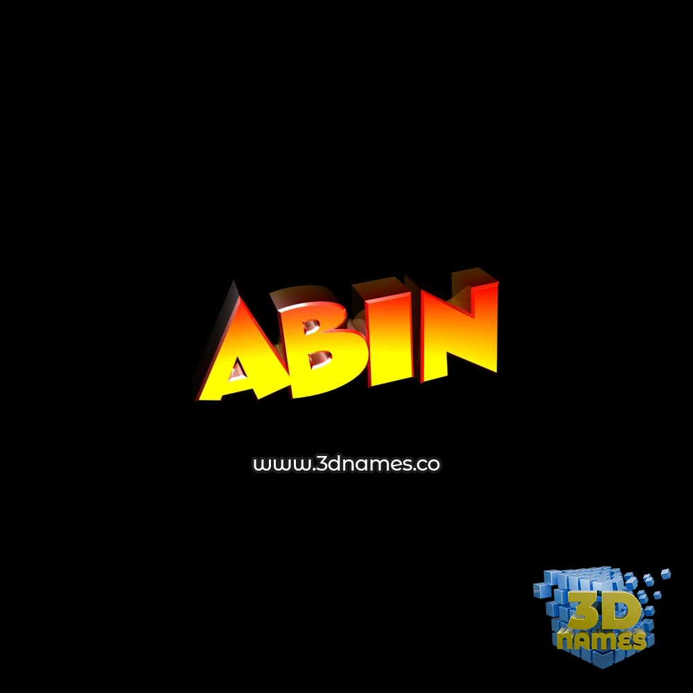abin in Black Background style - 3D name wallpaper