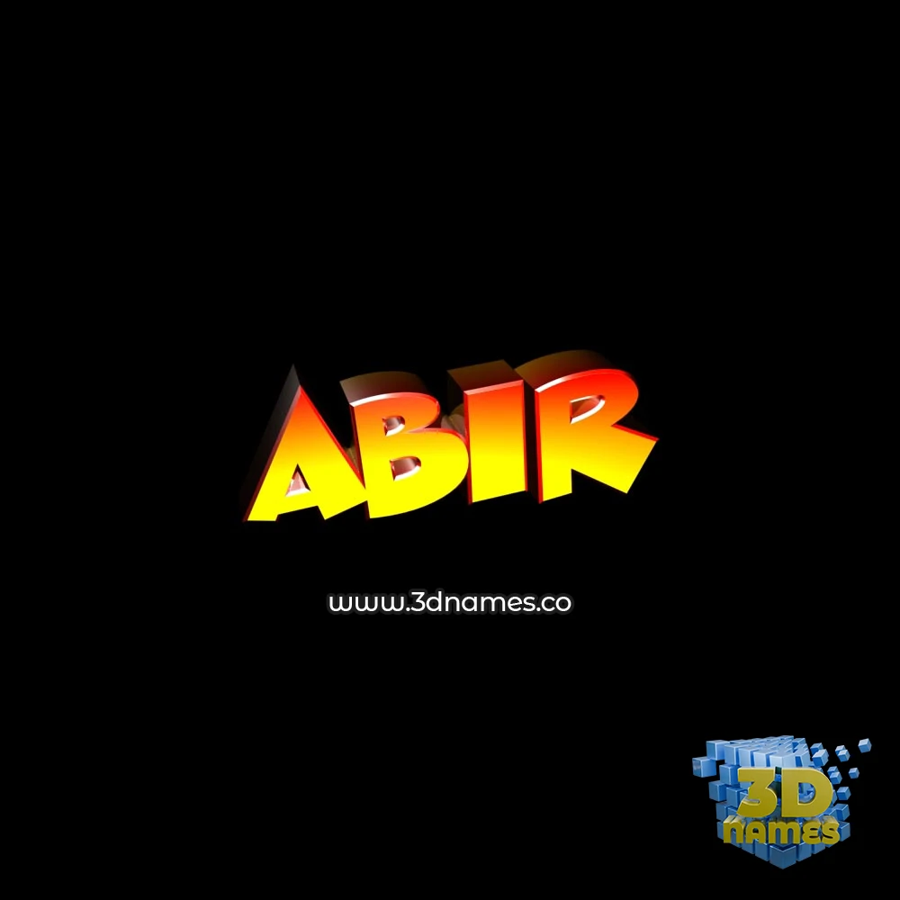 abir in Black Background style - 3D name wallpaper