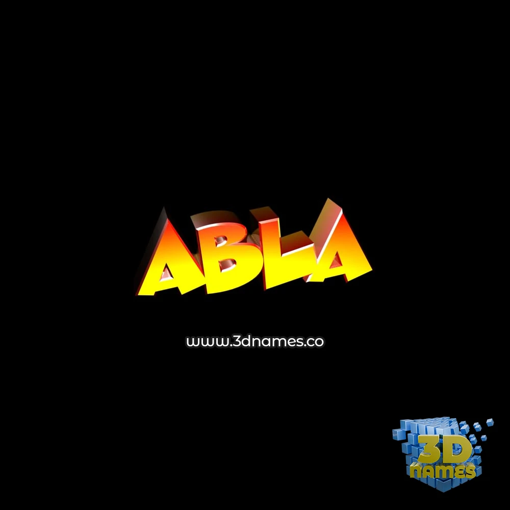 abla in Black Background style - 3D name wallpaper