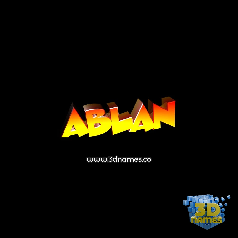 ablan in Black Background style - 3D name wallpaper