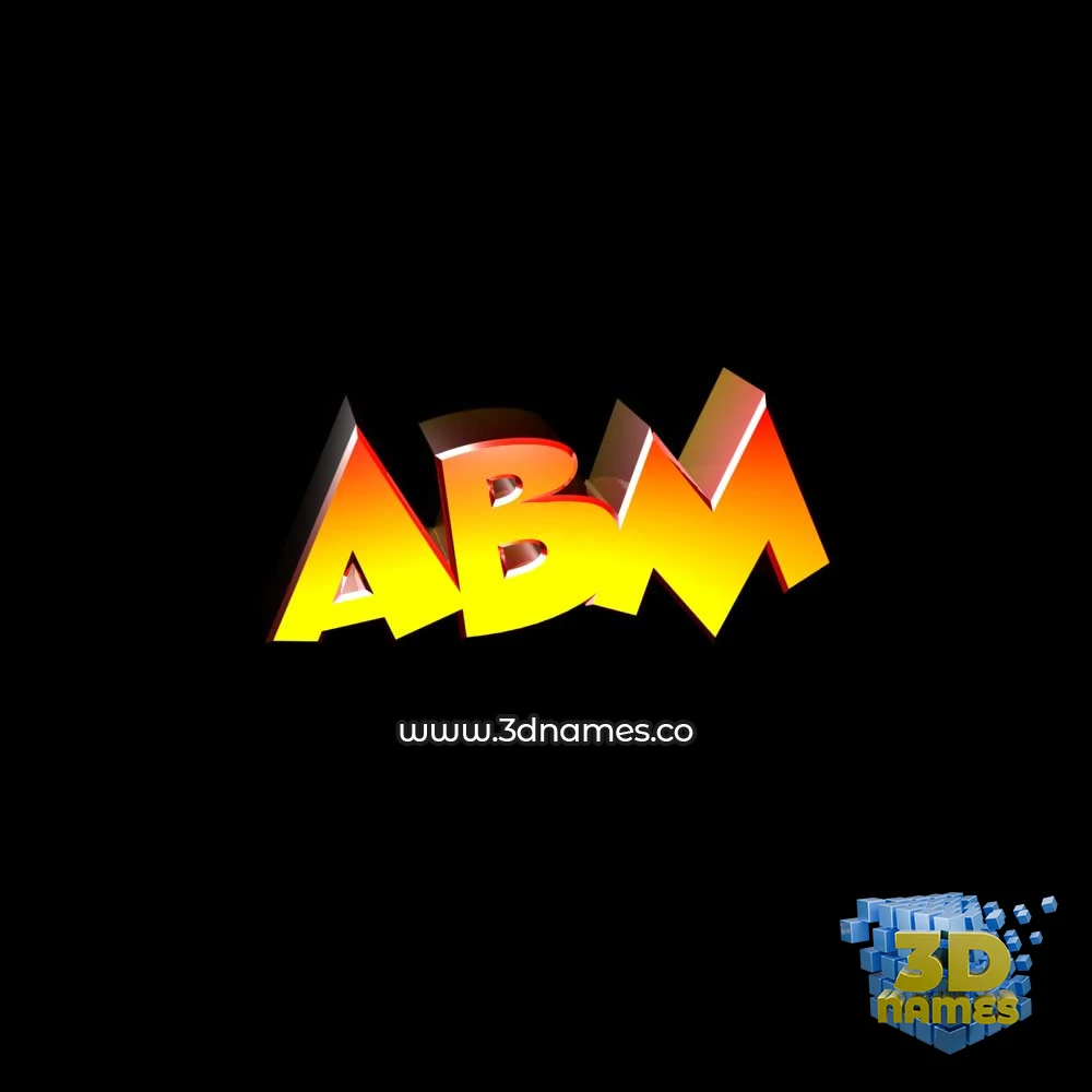 abm in Black Background style - 3D name wallpaper