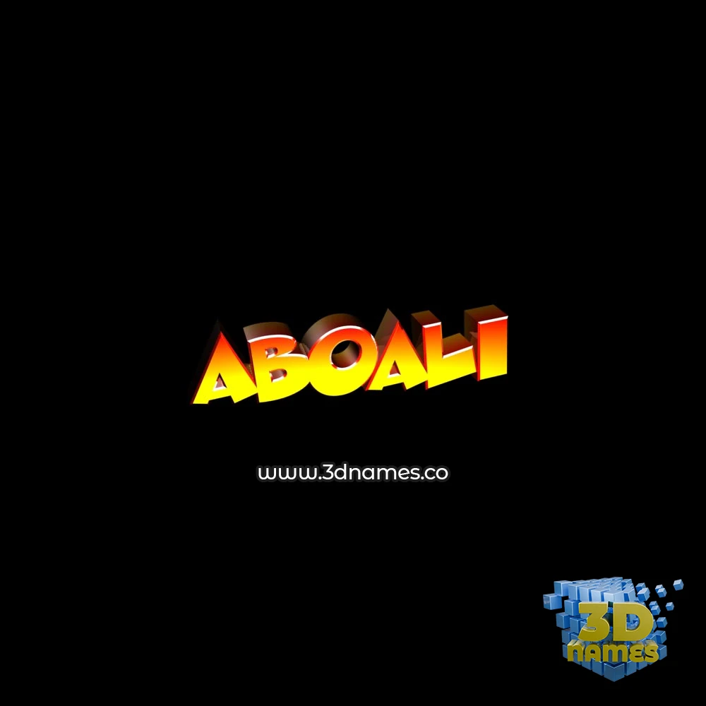aboali in Black Background style - 3D name wallpaper