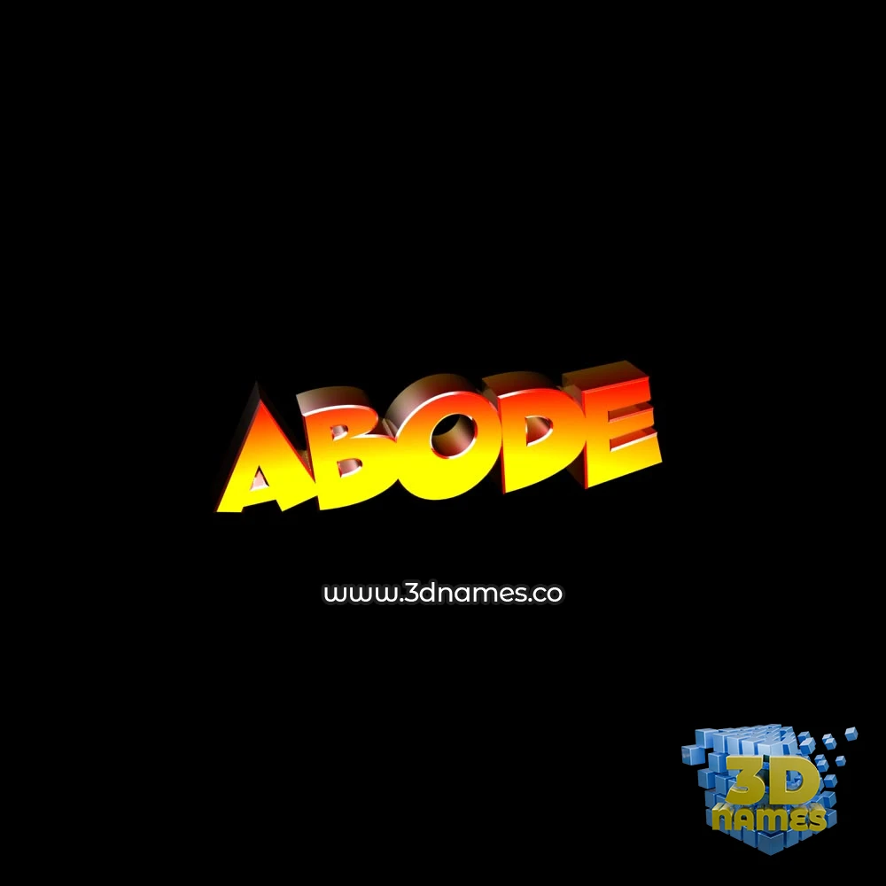 abode in Black Background style - 3D name wallpaper