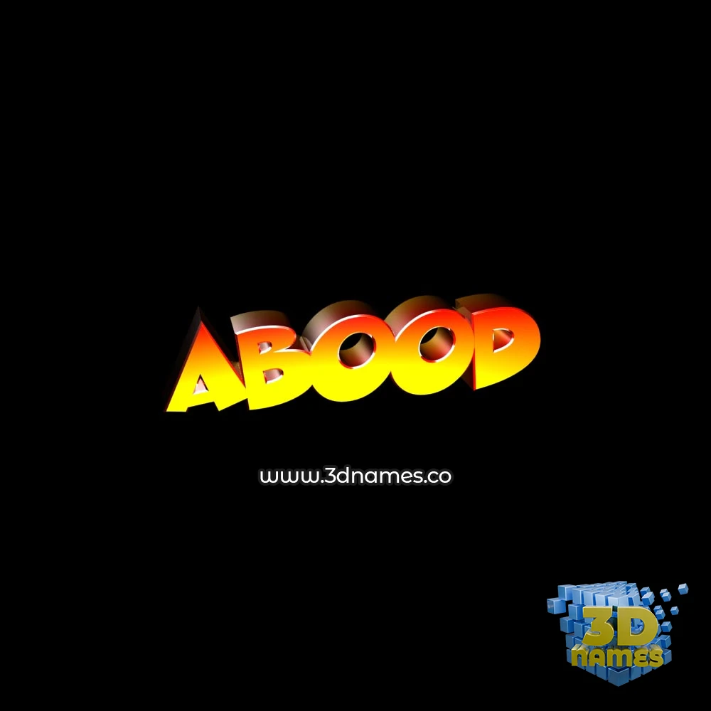abood in Black Background style - 3D name wallpaper