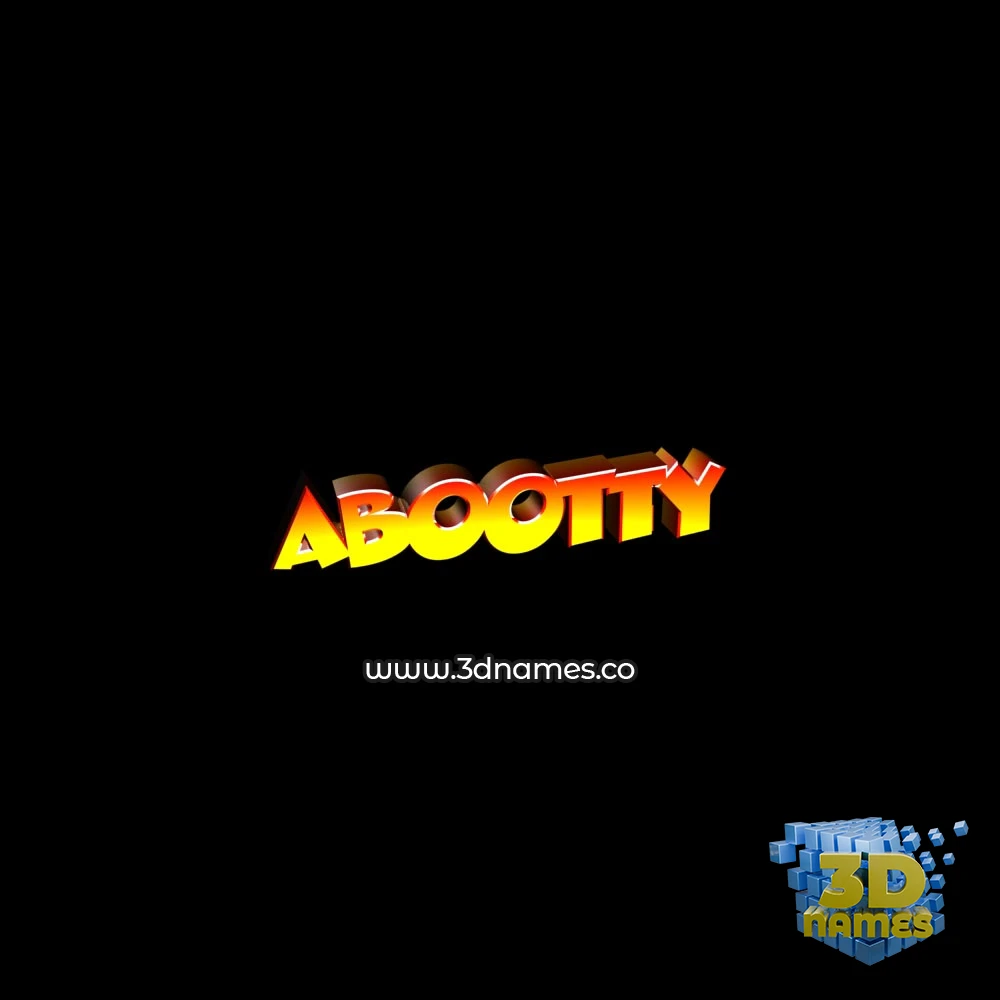 abootty in Black Background style - 3D name wallpaper