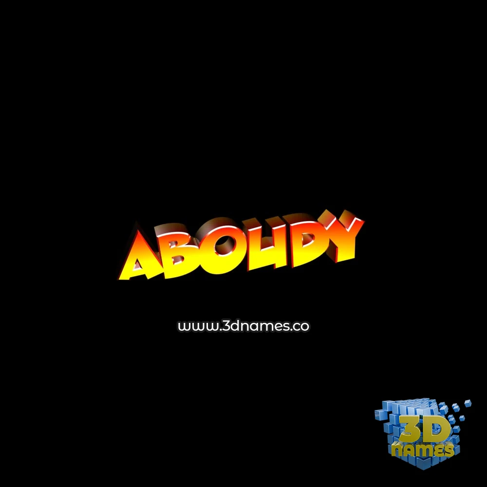 aboudy in Black Background style - 3D name wallpaper
