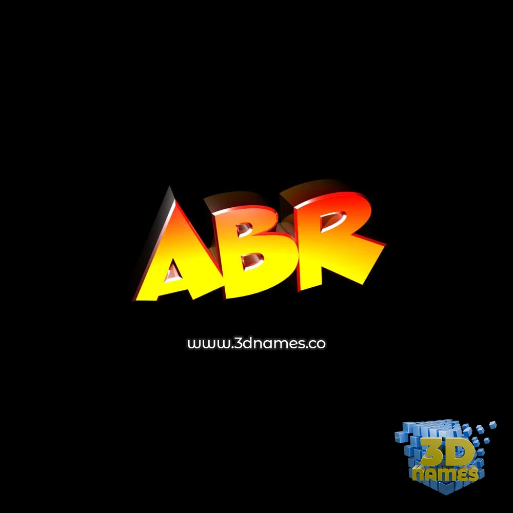 abr in Black Background style - 3D name wallpaper