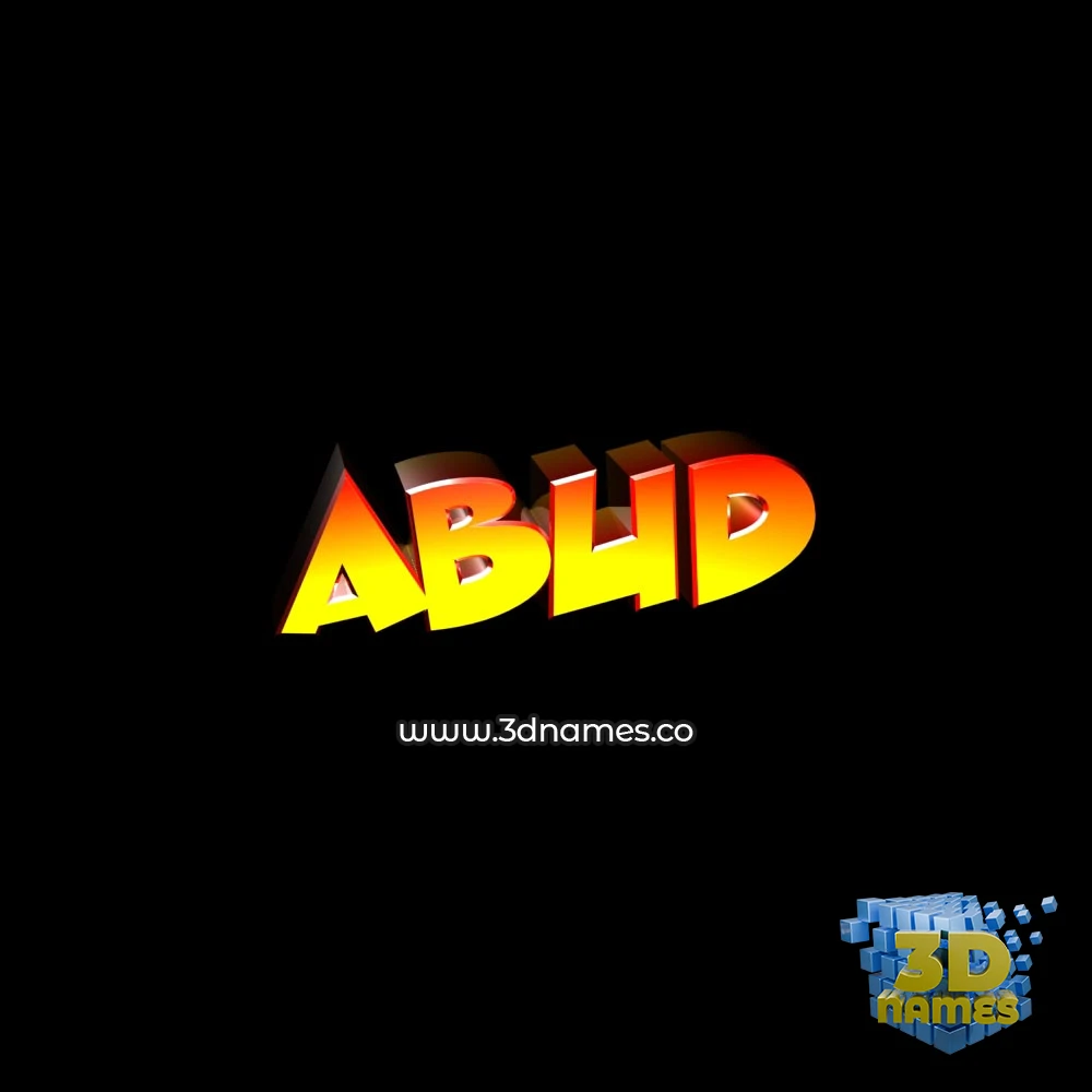 abud in Black Background style - 3D name wallpaper