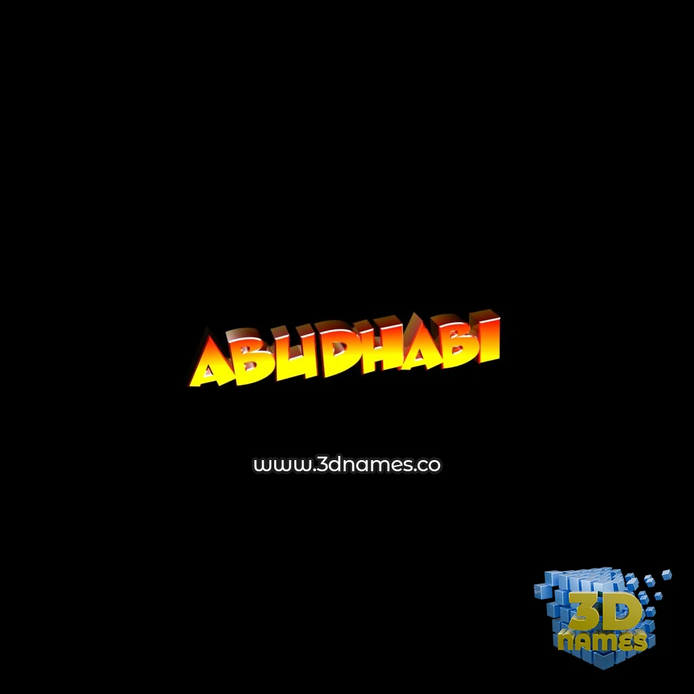 abudhabi in Black Background style - 3D name wallpaper