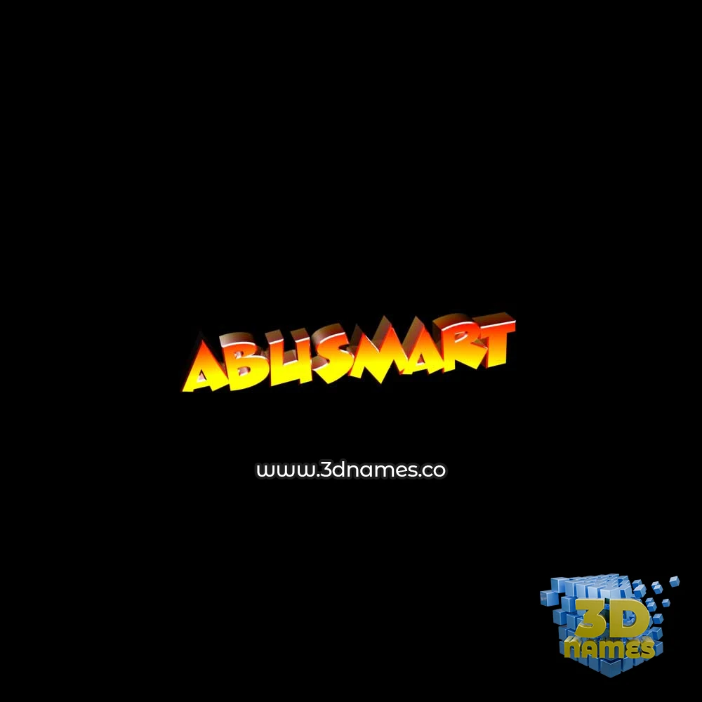 abusmart in Black Background style - 3D name wallpaper