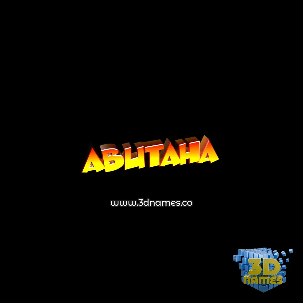 abutaha in Black Background style - 3D name wallpaper