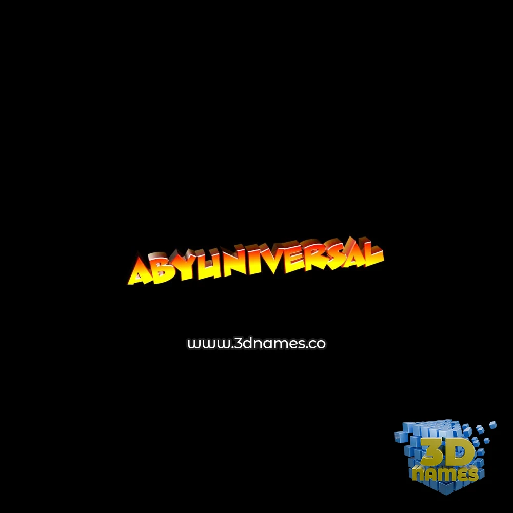 abyuniversal in Black Background style - 3D name wallpaper
