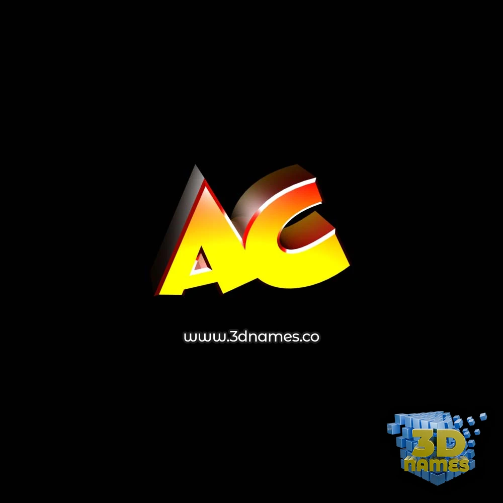 ac in Black Background style - 3D name wallpaper