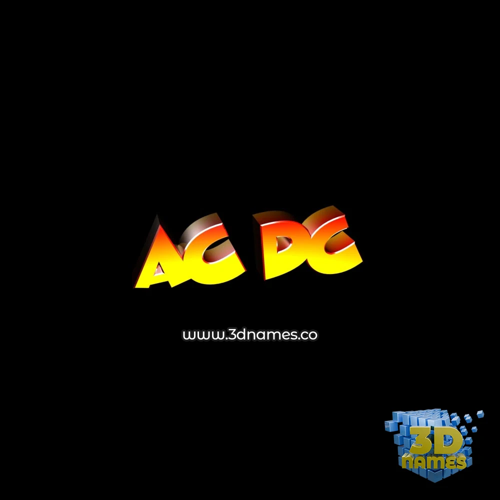 ac dc in Black Background style - 3D name wallpaper