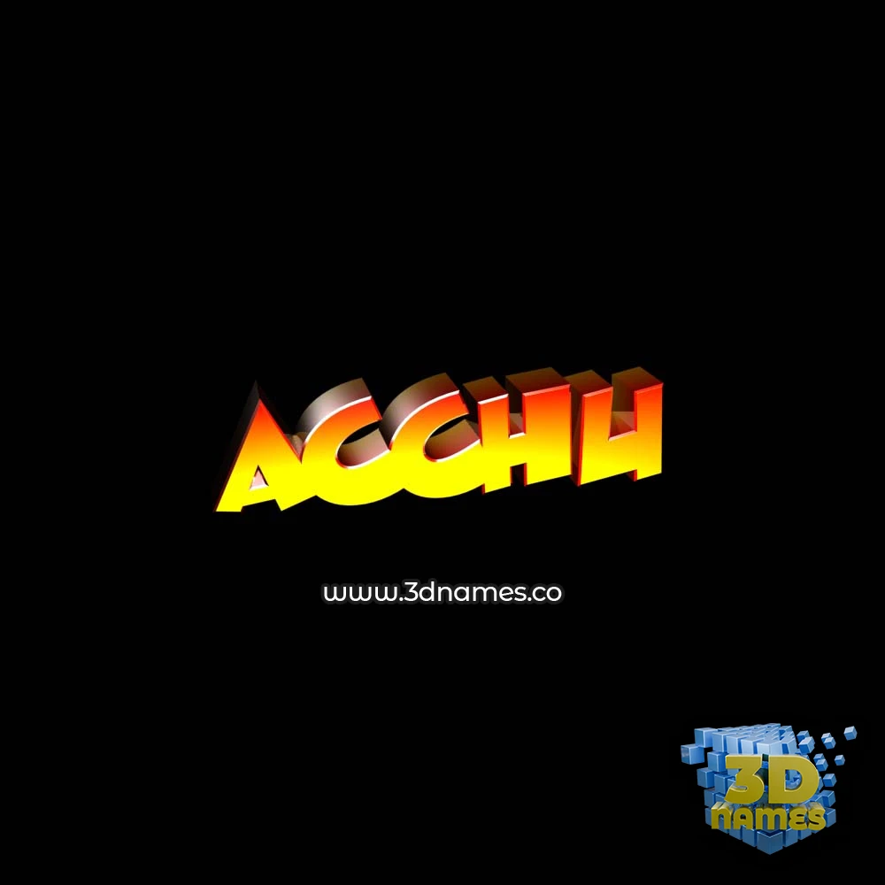 acchu in Black Background style - 3D name wallpaper