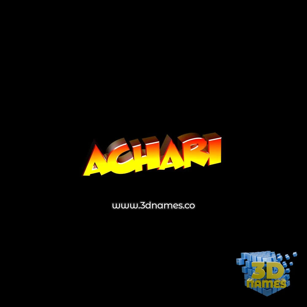 achari in Black Background style - 3D name wallpaper
