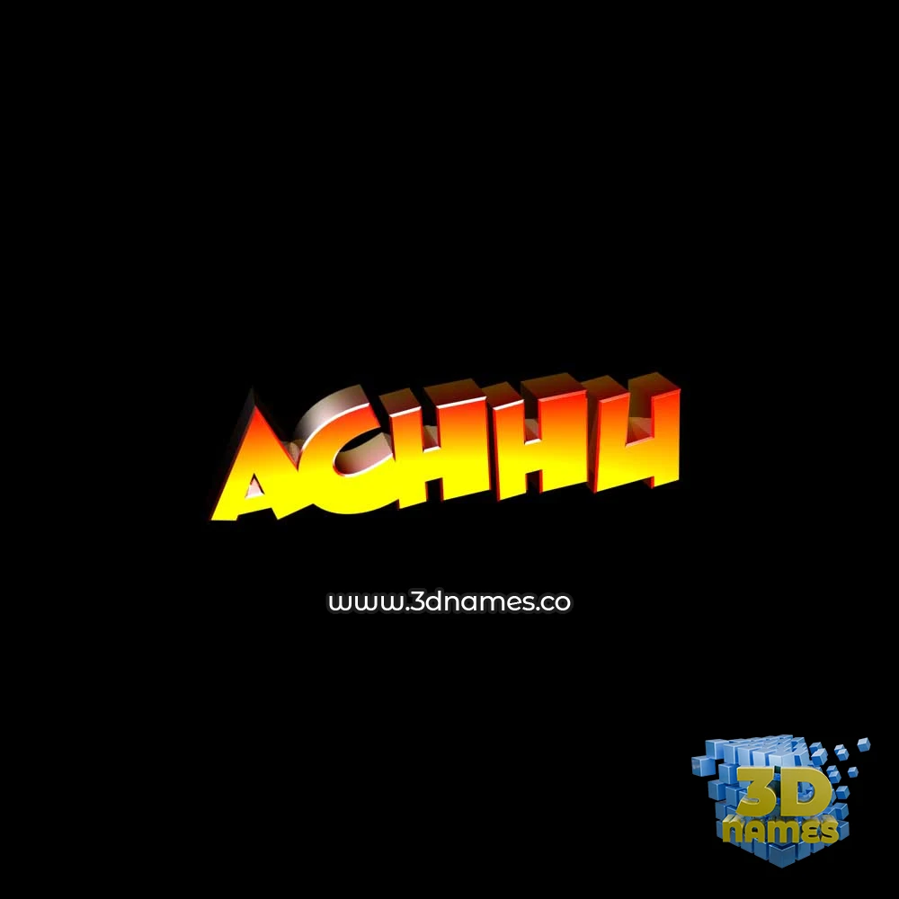 achhu in Black Background style - 3D name wallpaper
