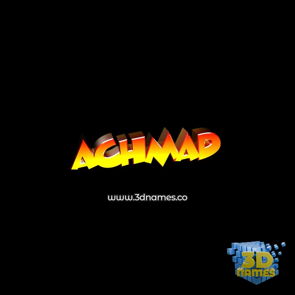 achmad in Black Background style - 3D name wallpaper