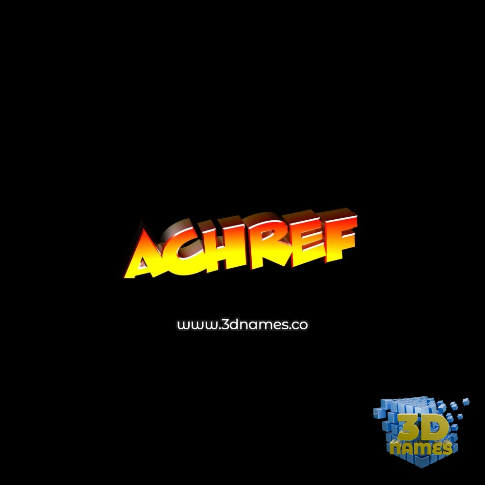 achref in Black Background style - 3D name wallpaper
