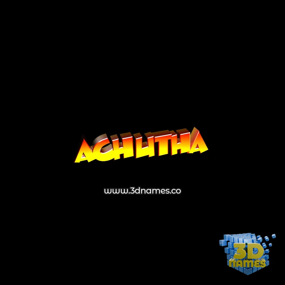 achutha in Black Background style - 3D name wallpaper