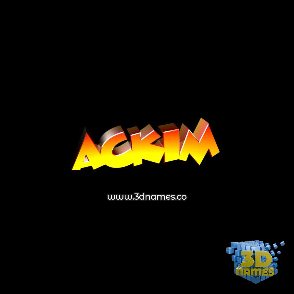 ackim in Black Background style - 3D name wallpaper
