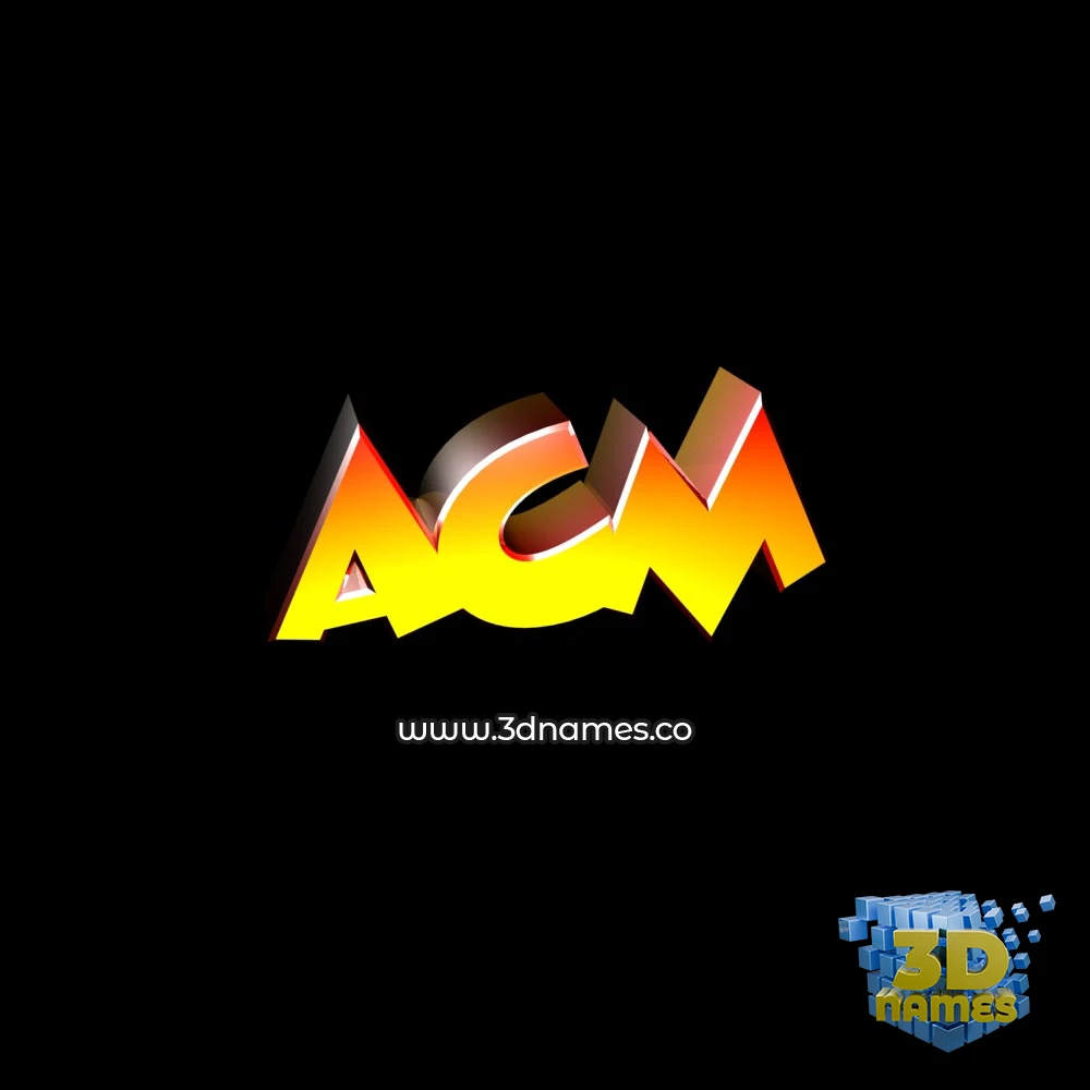 acm in Black Background style - 3D name wallpaper