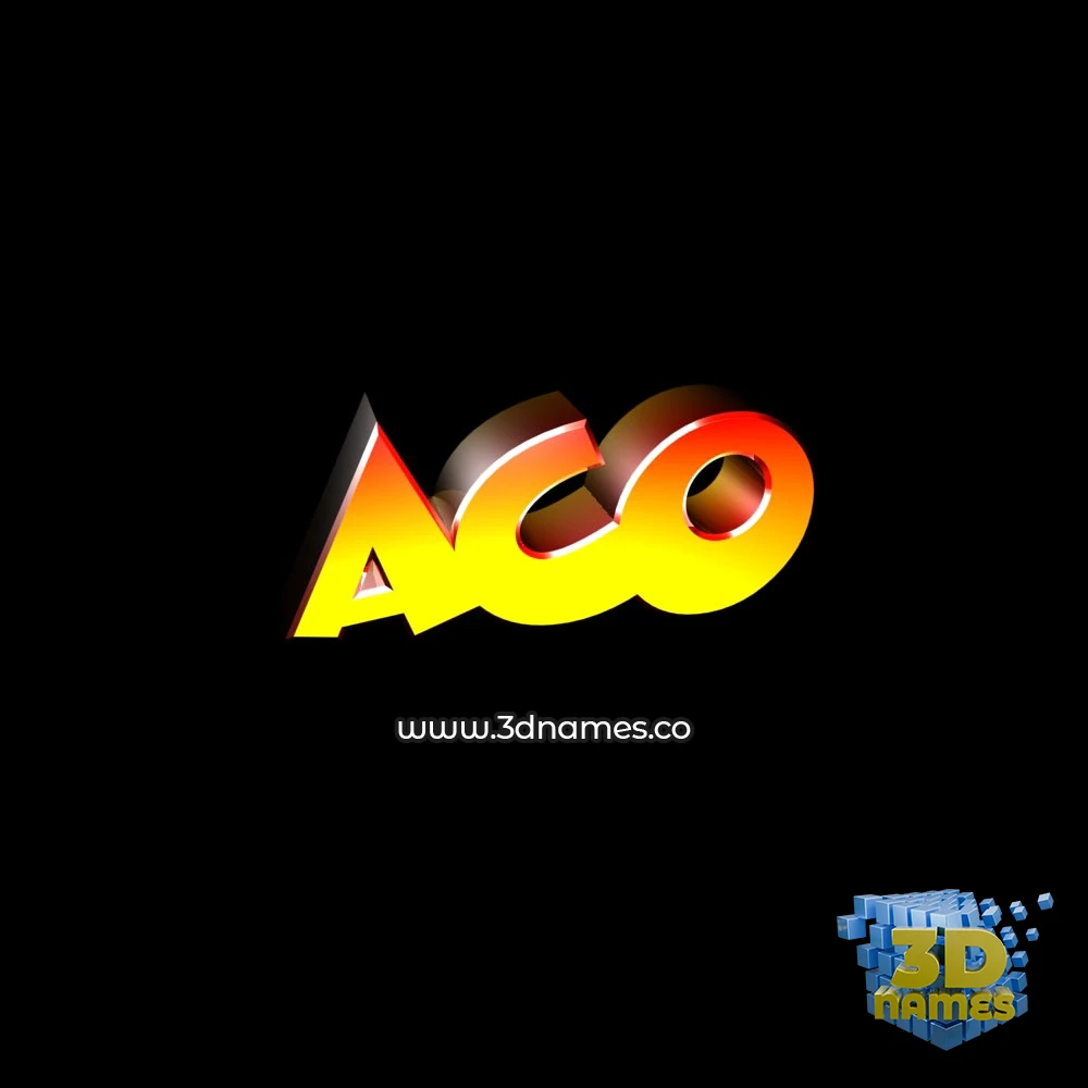 aco in Black Background style - 3D name wallpaper