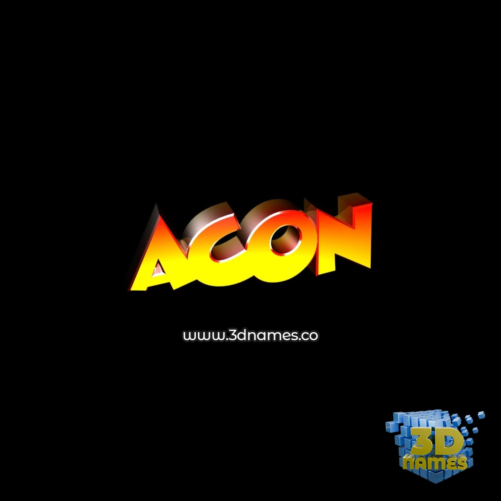acon in Black Background style - 3D name wallpaper