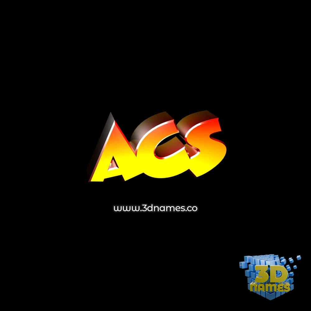acs in Black Background style - 3D name wallpaper