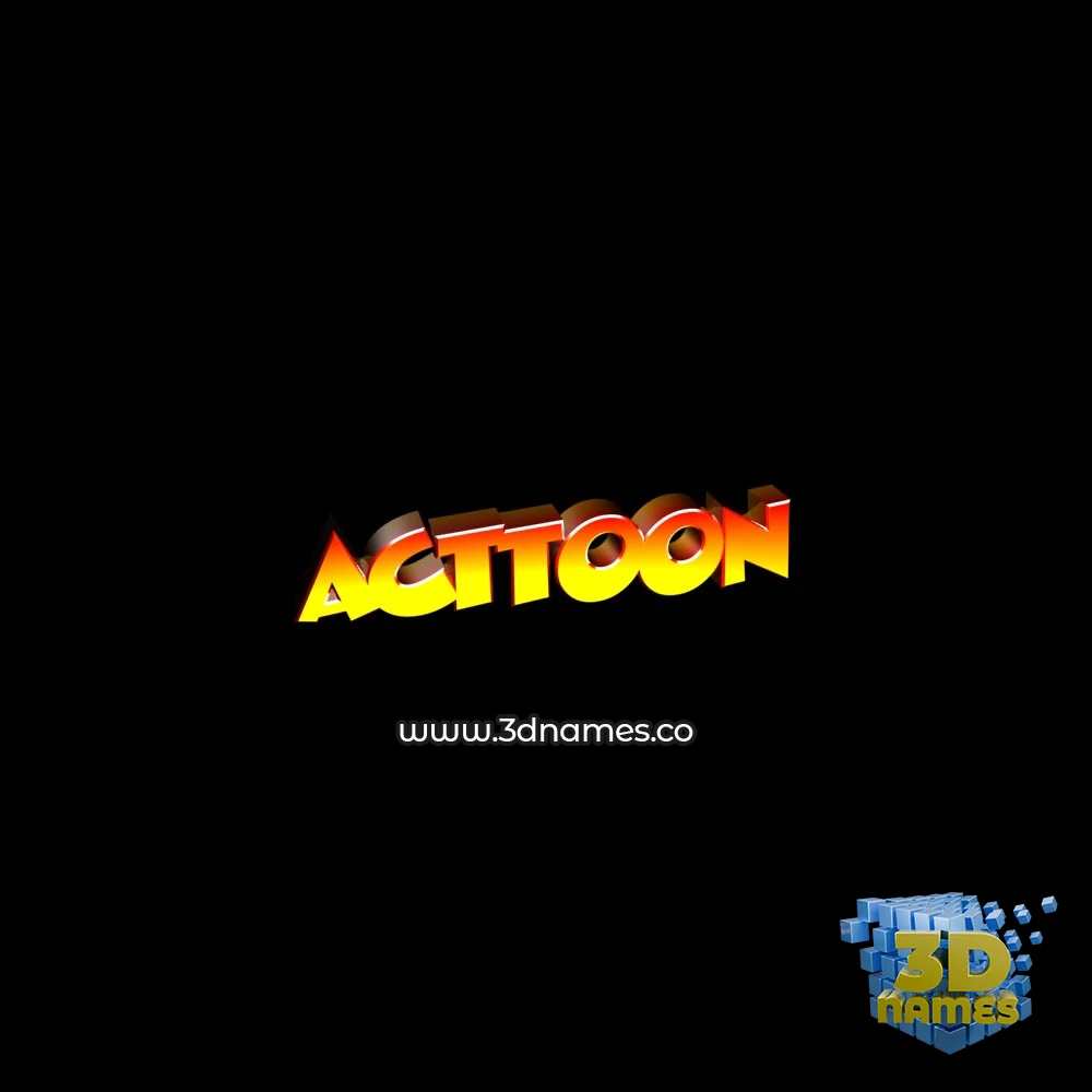acttoon in Black Background style - 3D name wallpaper