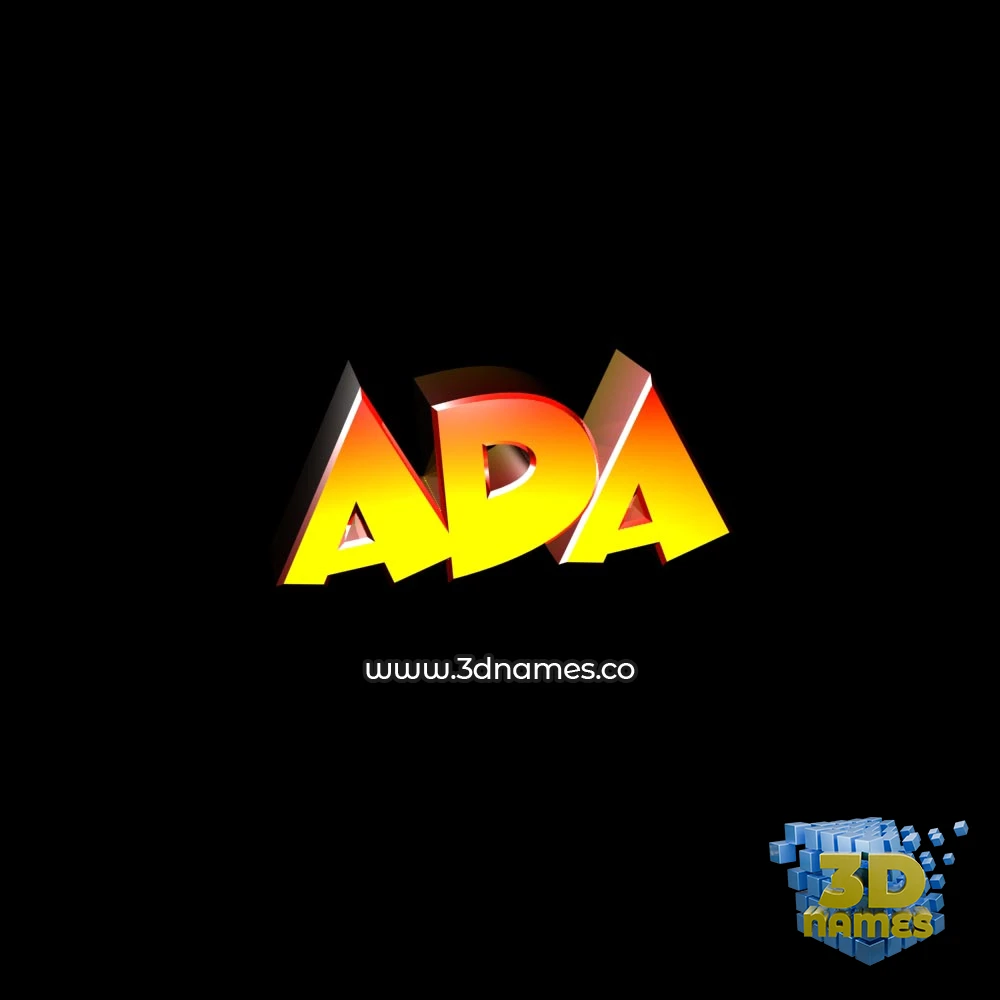 ada in Black Background style - 3D name wallpaper