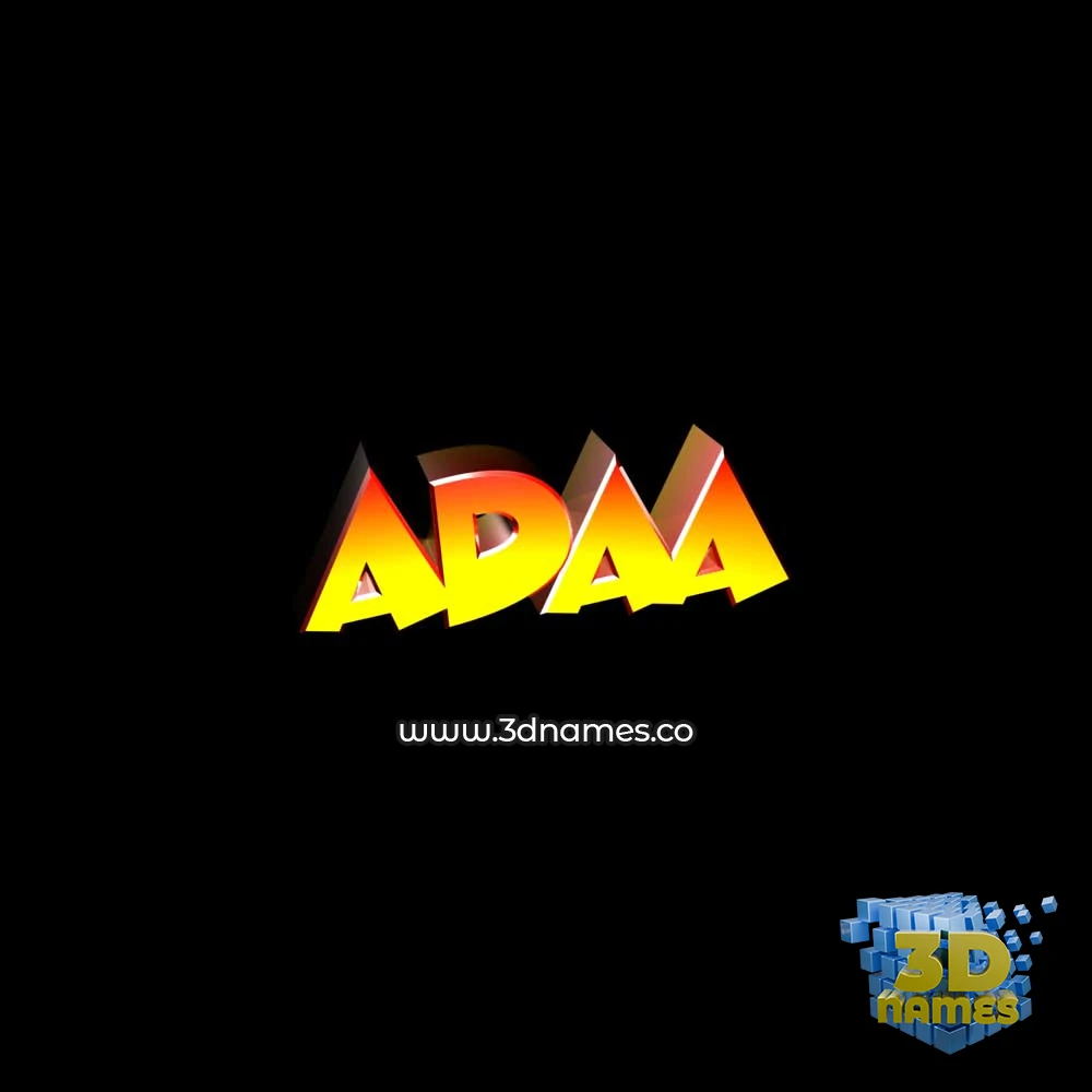 adaa in Black Background style - 3D name wallpaper