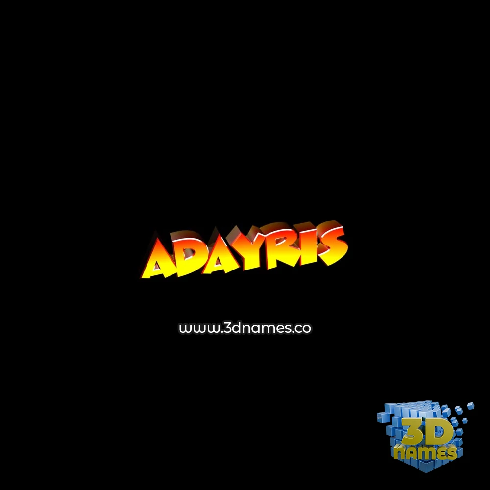 adayris in Black Background style - 3D name wallpaper